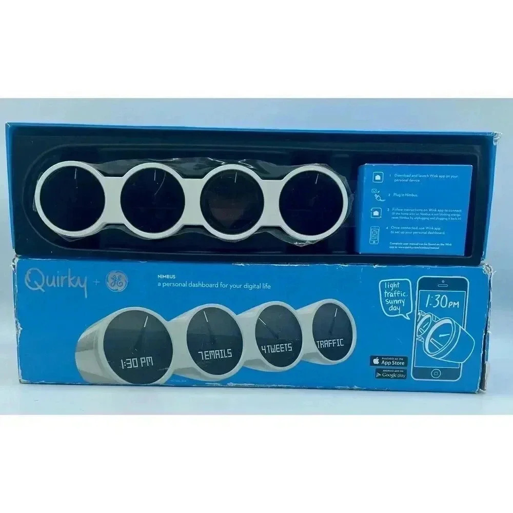 Quirky + GE Nimbus‎ Personal Dashboard for your Digital Life WiFi Clock White